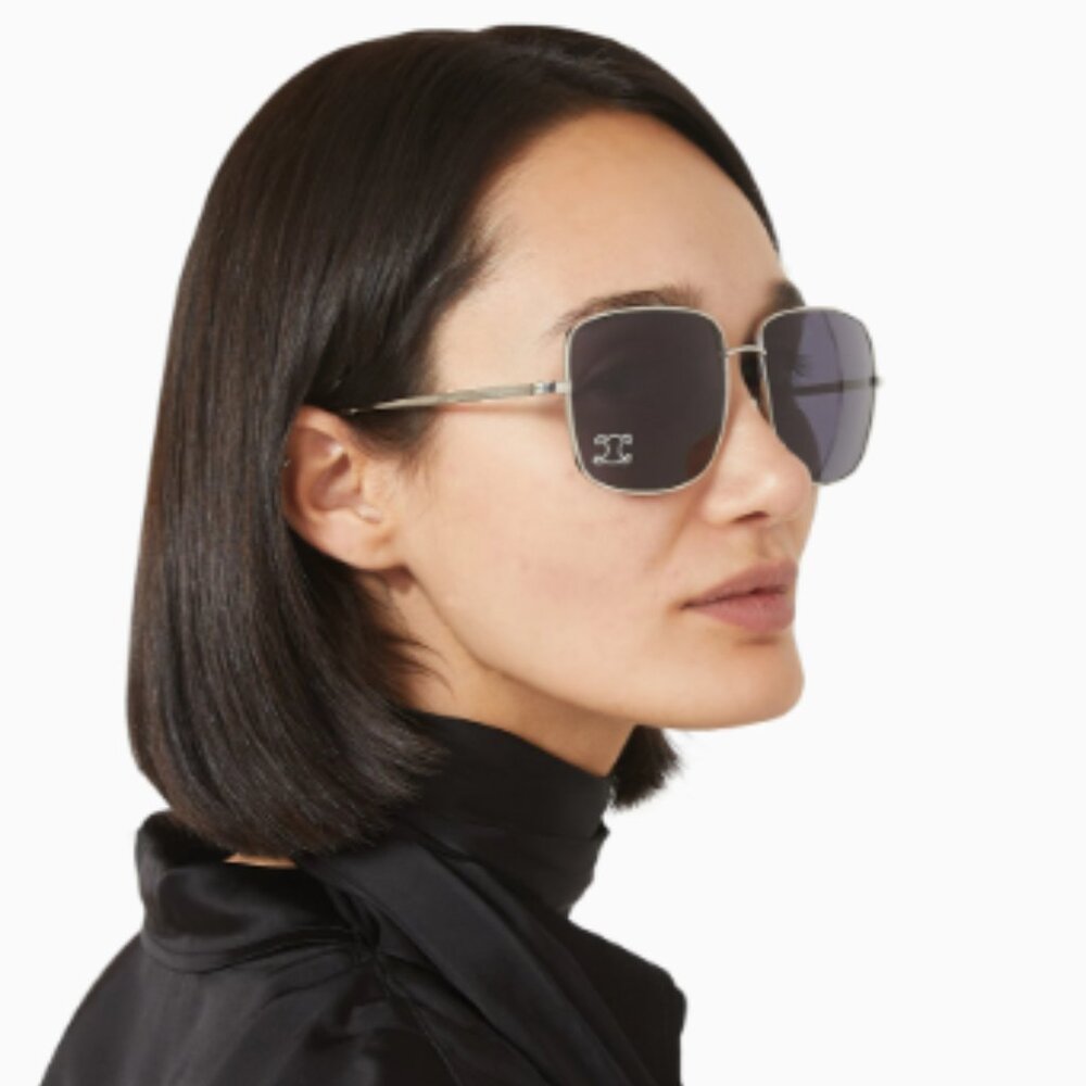 NEW CELINE SUNGLASSES PALLADIUM BLUE WOMEN EYEWEAR CELINE CL40284U 16V - Picture 4 of 5